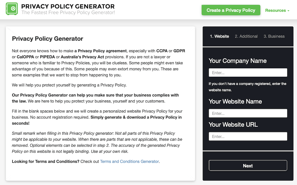 100% Free Privacy Policy Generator – Easily Create Privacy Policy